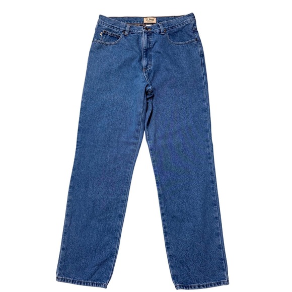 L.L. Bean Other - LL Bean Mens Classic Fit Flannel Lined Jeans Blue Denim 34x32